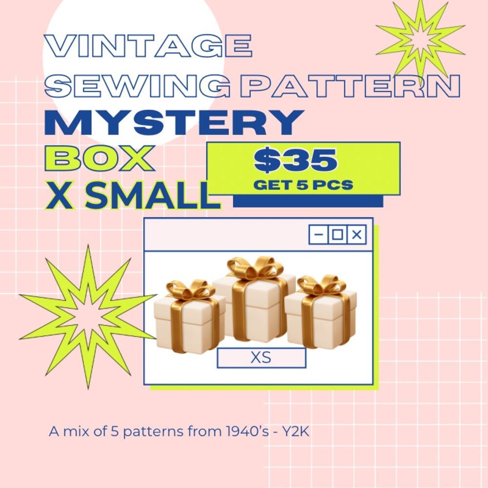 Vintage Sewing Pattern Mystery Box WOMENS XS 5 for $35 1960s - Y2K Any Style